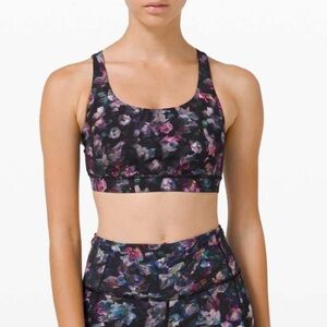 lululemon athletica Floral Sports Bra - Black and Purple